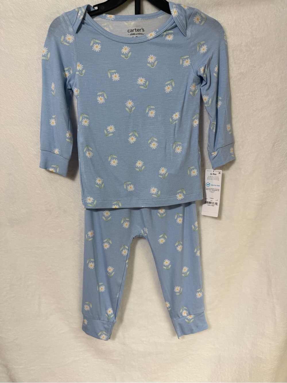 Carter's Light Blue Daisy Pajama Set